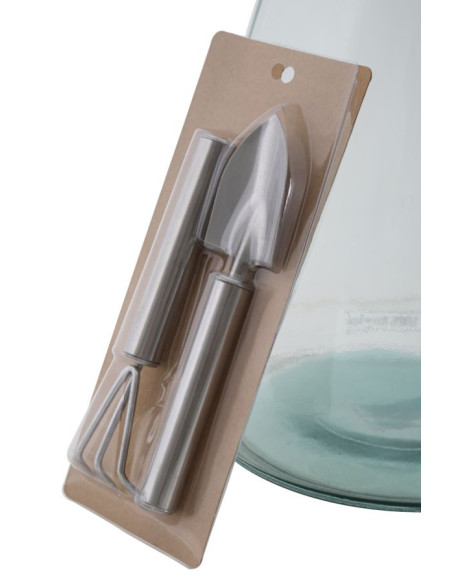 Vase Terrarium avec bouchon Bouteille Hauteur 43 cm en Verre recyclé Transparent Liège Naturel Garden 