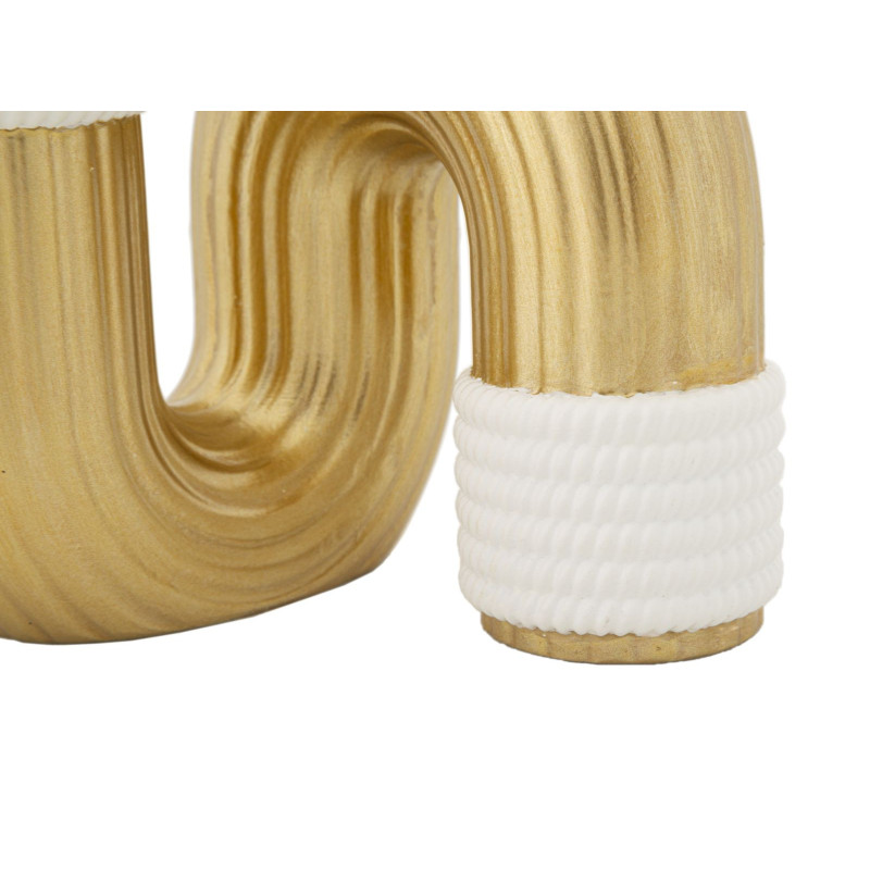 Vase design original Tuyau Hauteur 12 cm en Résine Doré Blanc Bann 