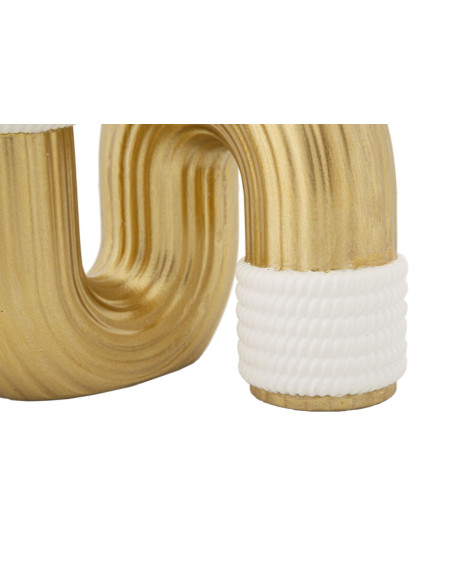 Vase design original Tuyau Hauteur 12 cm en Résine Doré Blanc Bann 
