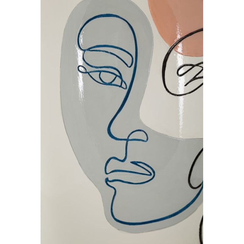 Vase original Visages abstraits Ovale Hauteur 38 cm en Résine Blanc Ciro 