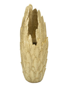 Vase moderne XXL Plumes Hauteur 91 cm en Résine Doré Piume Mauro Ferretti - 1