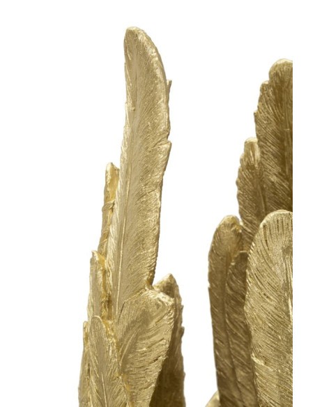 Vase moderne XXL Plumes Hauteur 91 cm en Résine Doré Piume Mauro Ferretti - 4