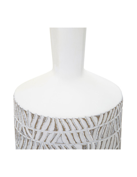 Vase moderne Bouteille Hauteur 49 cm en Résine Blanc Beige Nairobi 