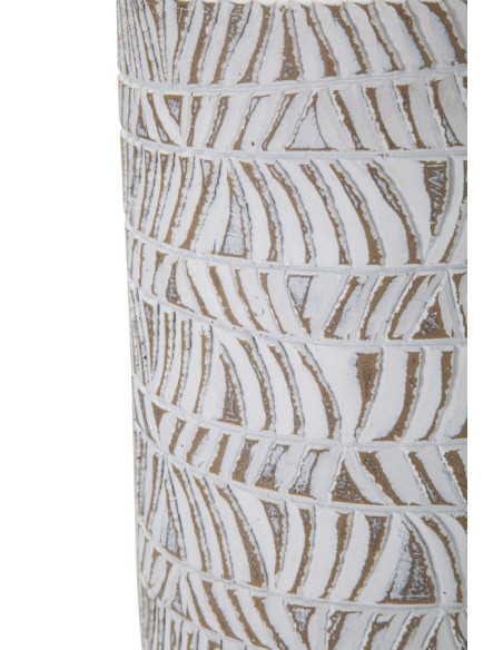 Vase moderne Bouteille Hauteur 49 cm en Résine Blanc Beige Nairobi 