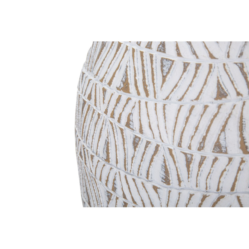 Vase moderne Rond Hauteur 46 cm en Résine Blanc Beige Nairobi 