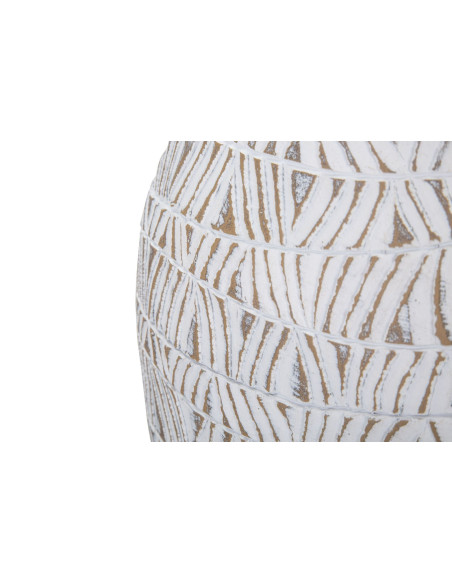 Vase moderne Rond Hauteur 46 cm en Résine Blanc Beige Nairobi 