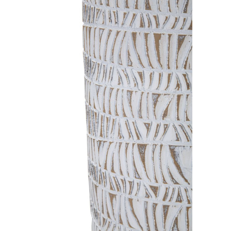 Vase moderne XL Ovale Hauteur 50 cm en Résine Blanc Beige Nairobi 