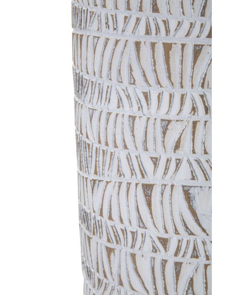Vase moderne XL Ovale Hauteur 50 cm en Résine Blanc Beige Nairobi 