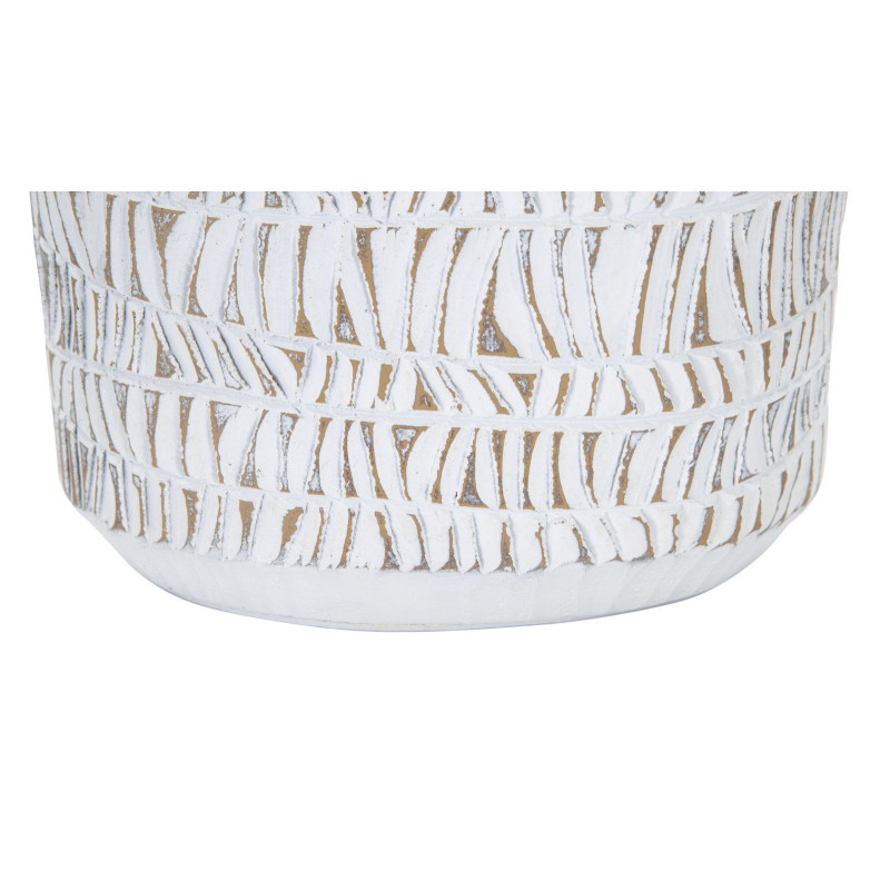 Vase moderne XL Ovale Hauteur 50 cm en Résine Blanc Beige Nairobi 