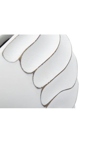 Vase original Ovale 34 cm en Résine Blanc Doré Motif lignes Lines - 5