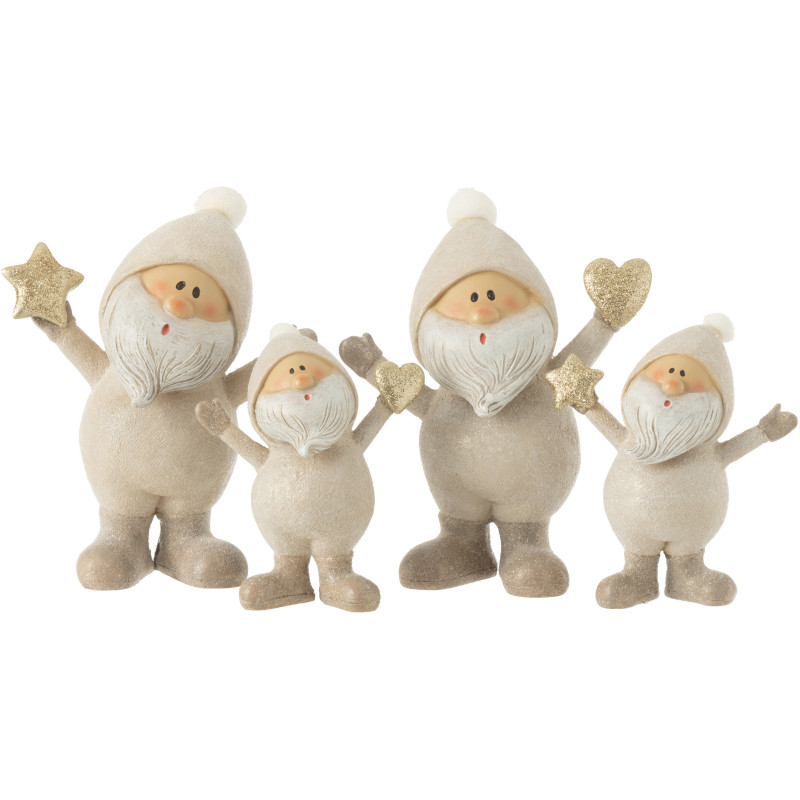 Décoration de Noël Père Noël Coeur & Étoile 15 cm en Résine Gris (Lot de 2) - 2