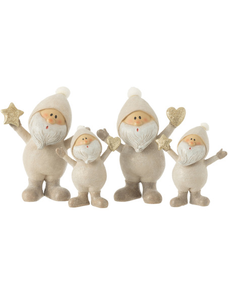 Décoration de Noël Père Noël Coeur & Étoile 15 cm en Résine Gris (Lot de 2) - 2