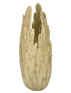 Vase moderne XXL Plumes Hauteur 80 cm en Résine Doré Piume 