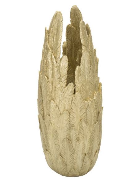 Vase moderne XXL Plumes Hauteur 80 cm en Résine Doré Piume 