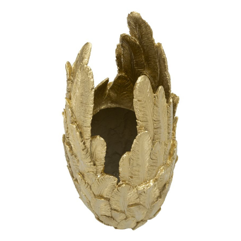 Vase moderne XXL Plumes Hauteur 80 cm en Résine Doré Piume 