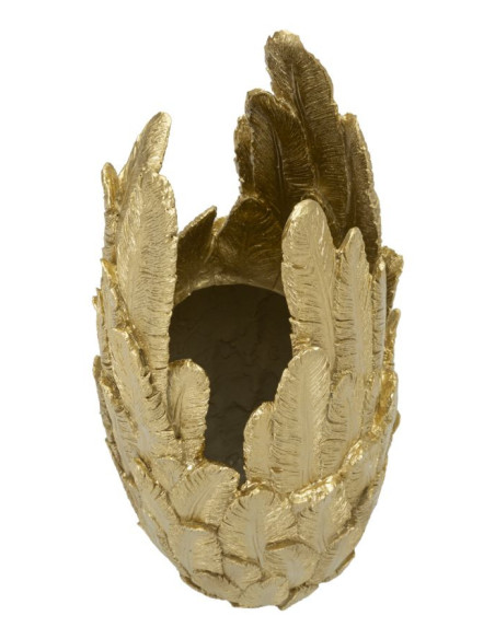 Vase moderne XXL Plumes Hauteur 80 cm en Résine Doré Piume 