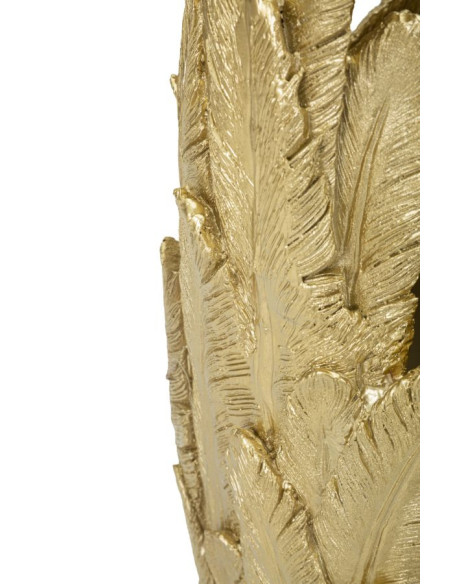 Vase moderne XXL Plumes Hauteur 80 cm en Résine Doré Piume 