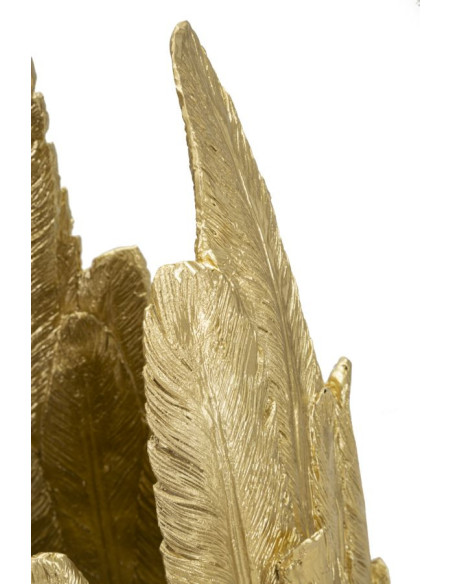 Vase moderne XXL Plumes Hauteur 80 cm en Résine Doré Piume 