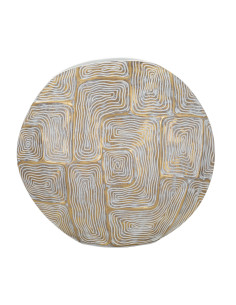 Vase moderne Rond Hauteur 34 cm en Résine Doré Blanc Eclips 