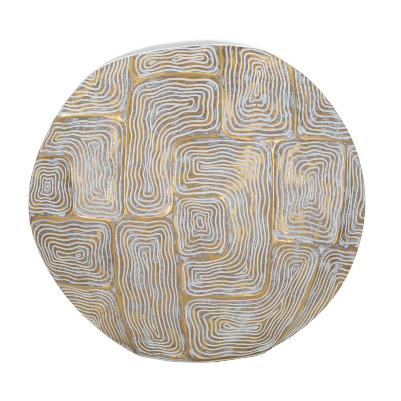 Vase moderne Rond Hauteur 34 cm en Résine Doré Blanc Eclips 