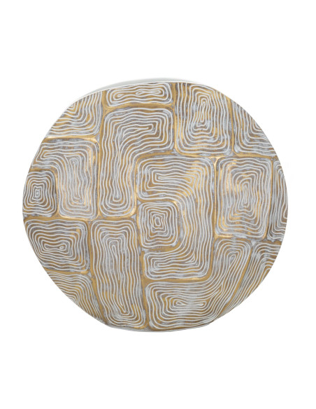 Vase moderne Rond Hauteur 34 cm en Résine Doré Blanc Eclips 