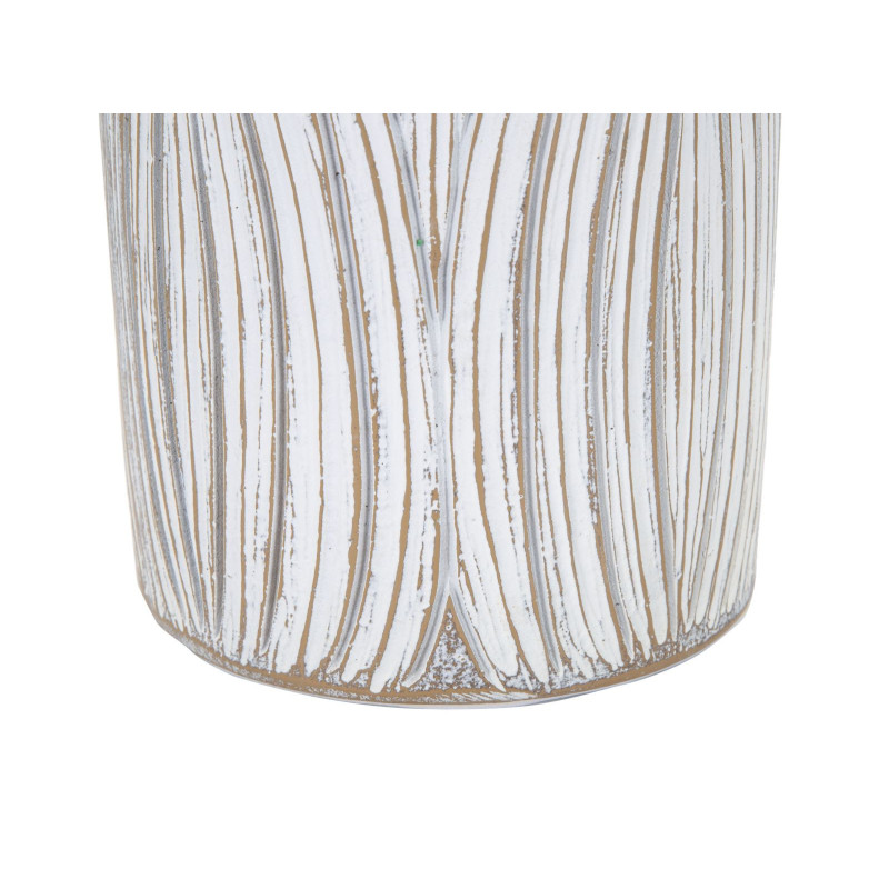 Vase moderne XL Bouteille Hauteur 60 cm en Résine Blanc Beige Atene 