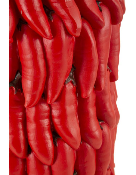 Vase original Piments Rond Hauteur 34 cm en Résine Rouge Delizie 