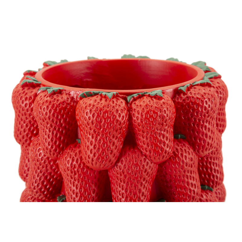 Vase original Fraises Rond Hauteur 32 cm en Résine Rouge Delizie 