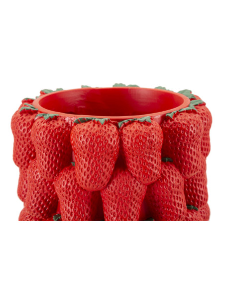 Vase original Fraises Rond Hauteur 32 cm en Résine Rouge Delizie 
