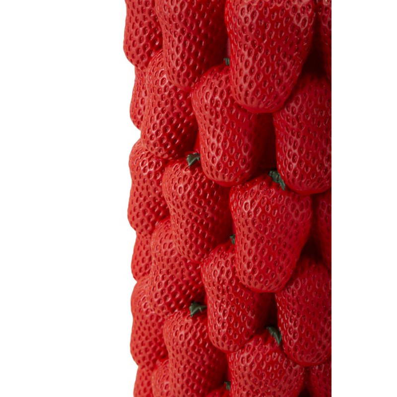Vase original Fraises Rond Hauteur 32 cm en Résine Rouge Delizie 