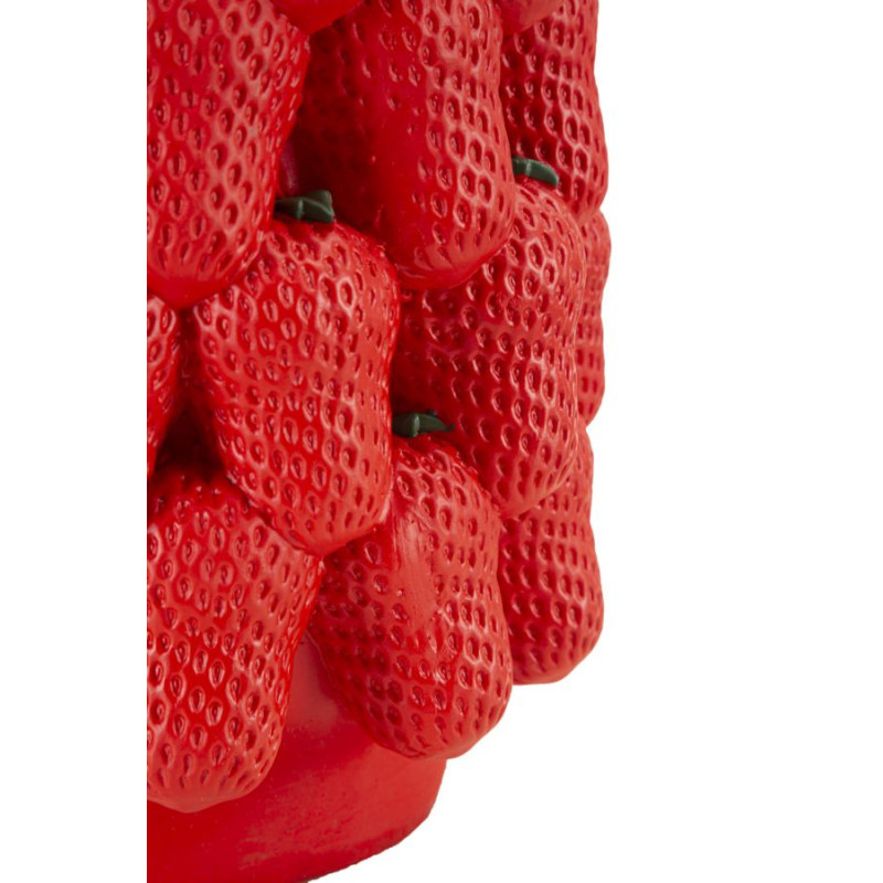 Vase original Fraises Rond Hauteur 32 cm en Résine Rouge Delizie 