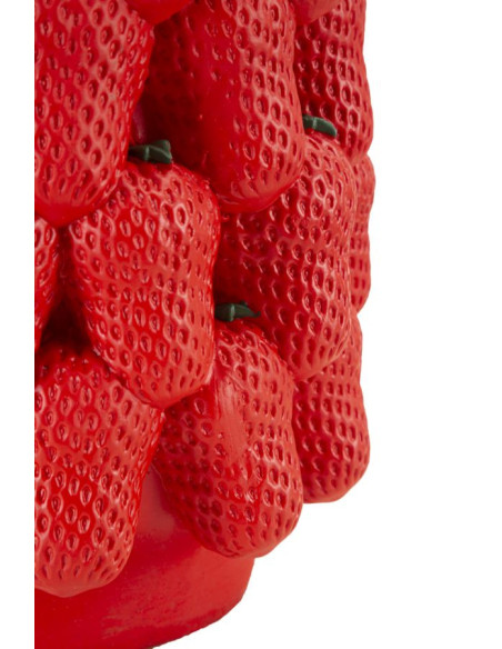Vase original Fraises Rond Hauteur 32 cm en Résine Rouge Delizie 