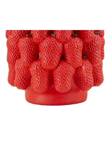 Vase original Fraises Rond Hauteur 32 cm en Résine Rouge Delizie 