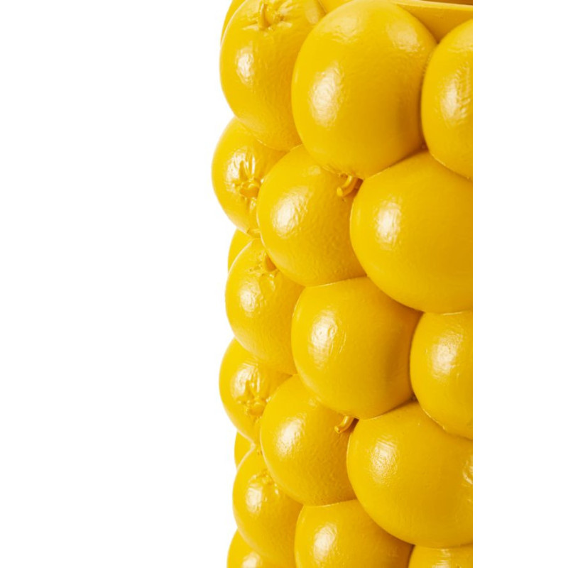 Vase original Citrons Rond Hauteur 28 cm en Résine Jaune Delizie 