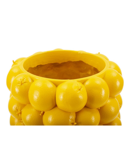 Vase original Citrons Rond Hauteur 28 cm en Résine Jaune Delizie 
