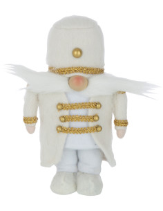 Décoration de Noël Soldat 30 cm en Polyester Blanc Doré - 1