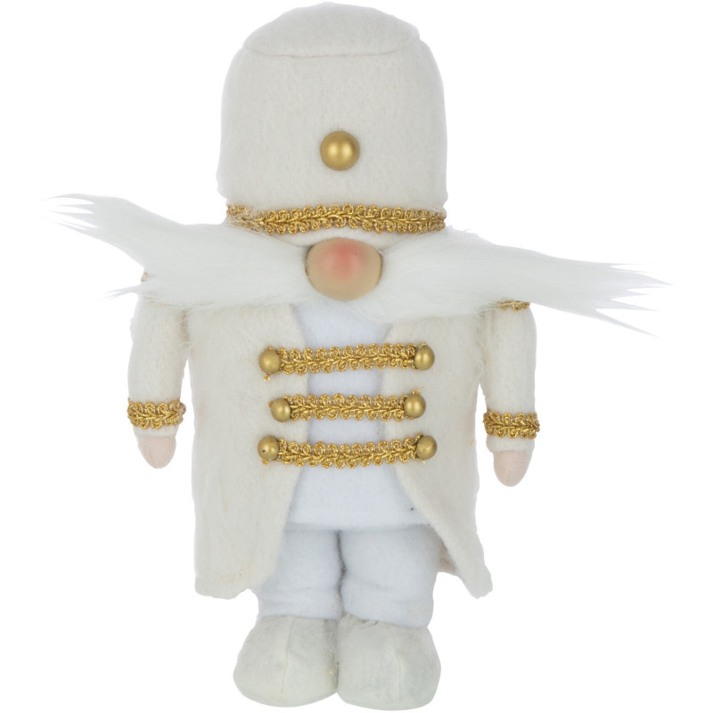 Décoration de Noël Soldat 30 cm en Polyester Blanc Doré - 1