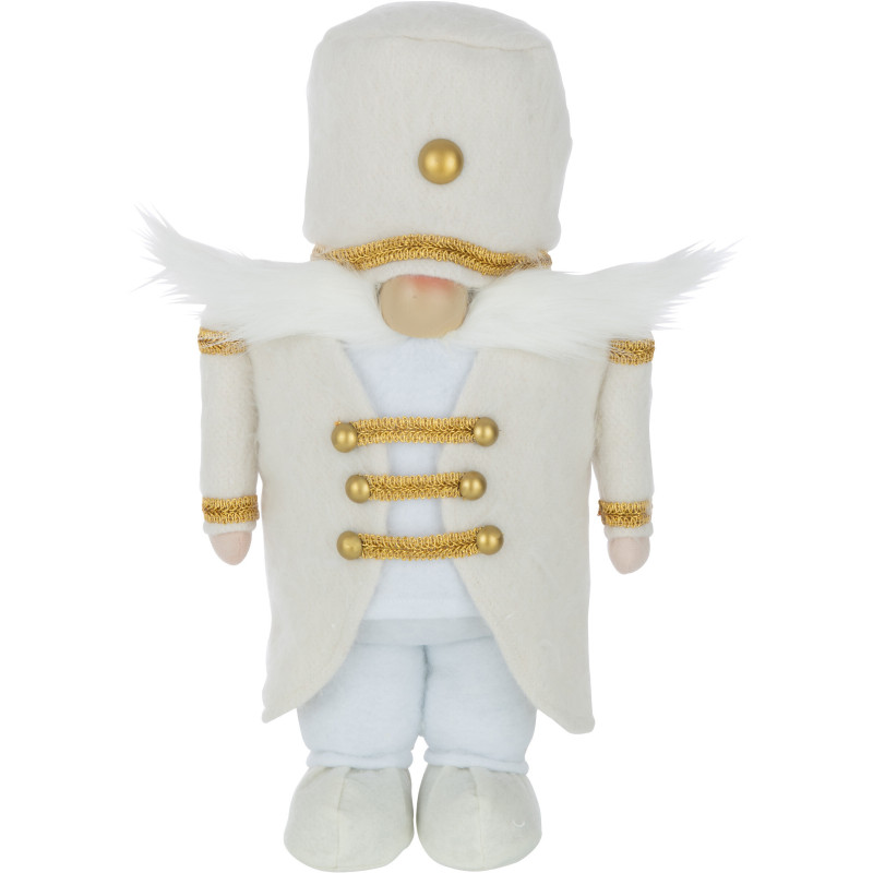 Décoration de Noël Soldat 40 cm en Polyester Blanc Doré - 1