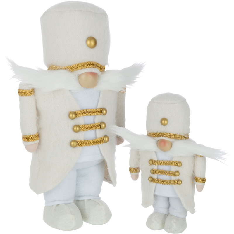 Décoration de Noël Soldat 40 cm en Polyester Blanc Doré - 2