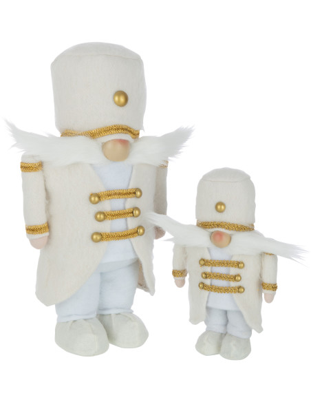 Décoration de Noël Soldat 40 cm en Polyester Blanc Doré - 2