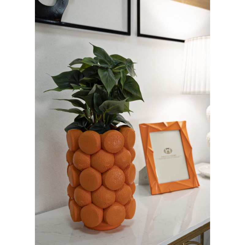 Vase original Oranges Rond Hauteur 28 cm en Résine Orange Delizie 