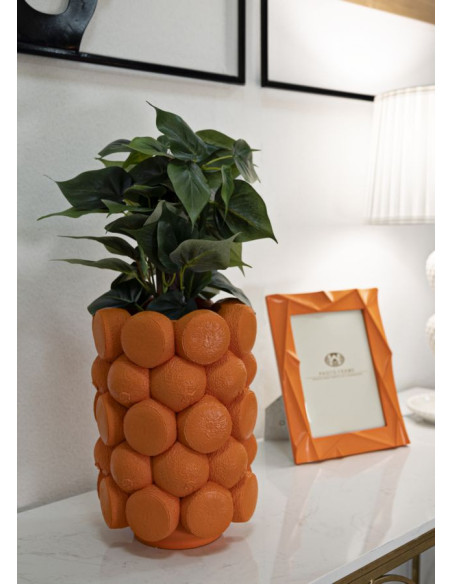 Vase original Oranges Rond Hauteur 28 cm en Résine Orange Delizie 