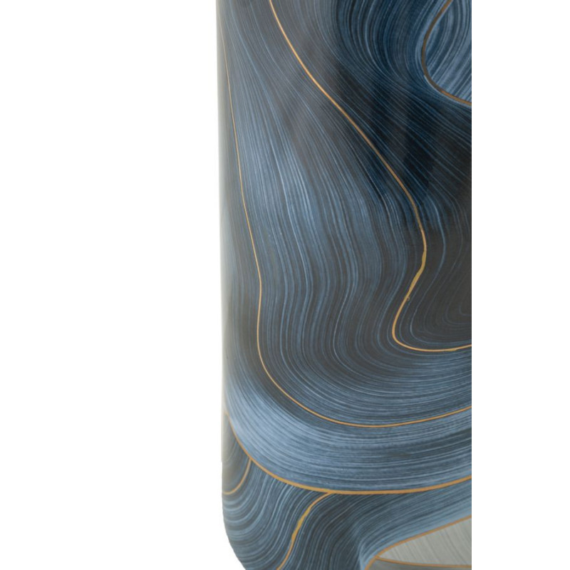 Vase moderne Rond Hauteur 34 cm en Céramique Bleu Doré Elegant 