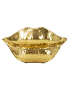 Vase original Bouche Hauteur 12 cm en Résine Doré Mouth Lip 