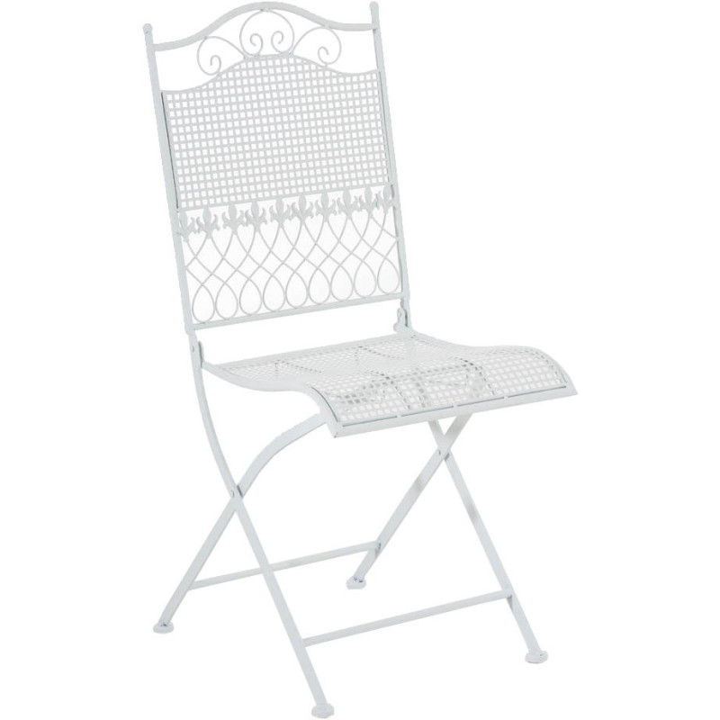 Chaise de jardin Pliante Bettina en Métal Blanc - 1