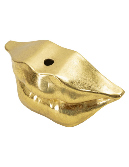 Vase original Bouche Hauteur 12 cm en Résine Doré Mouth Lip 