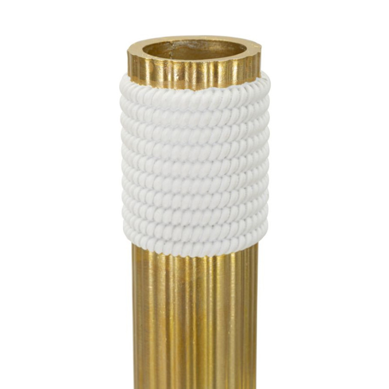 Vase design original Tuyau Hauteur 30 cm en Résine Doré Blanc Bann 