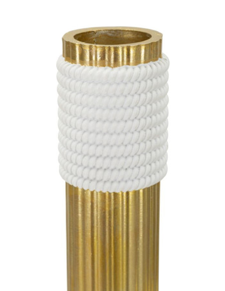 Vase design original Tuyau Hauteur 30 cm en Résine Doré Blanc Bann 