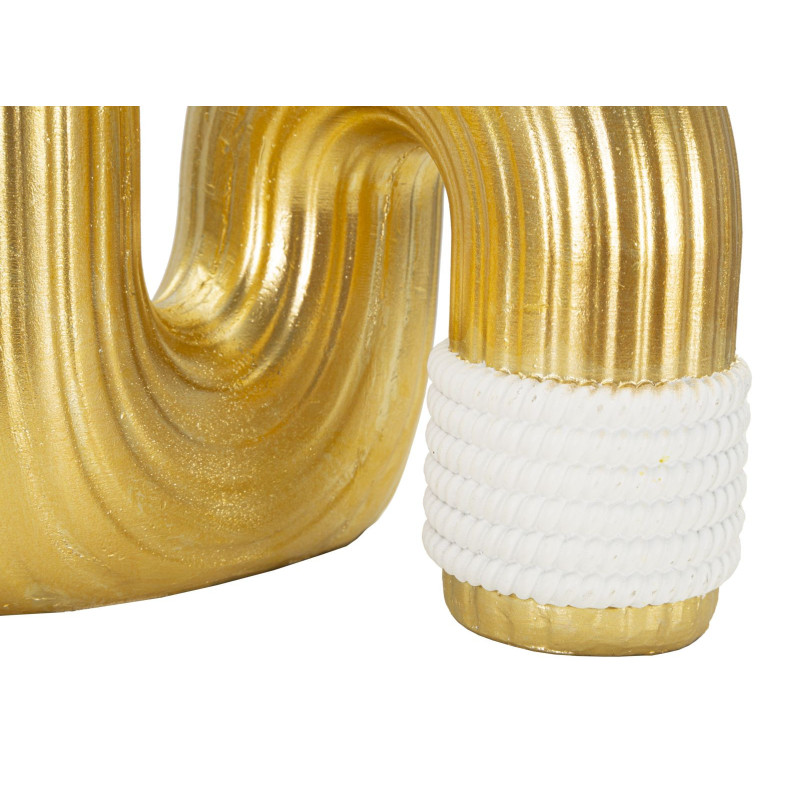 Vase design original Tuyau Hauteur 25 cm en Résine Doré Blanc Bann 