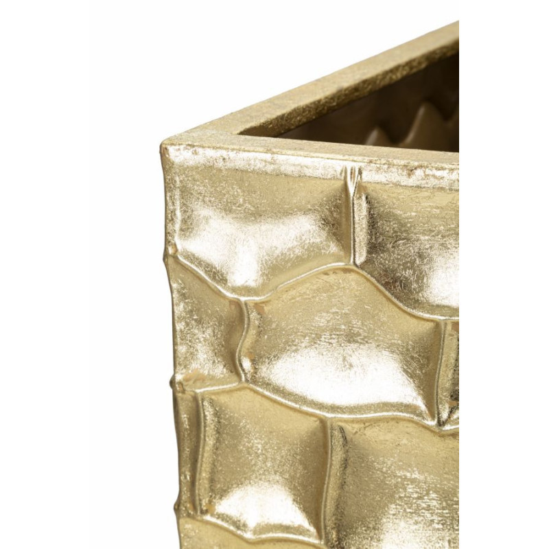 Vase moderne chic XXL Carré en Métal Doré Glody (Lot de 3) 